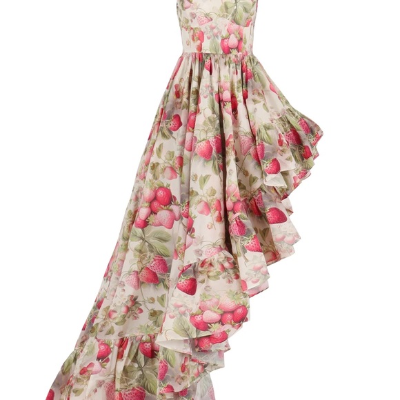 NWT NEW Selkie Legs For Days Dress Strawberry Cream Large Hi Lo Asymmetrical - Picture 2 of 8